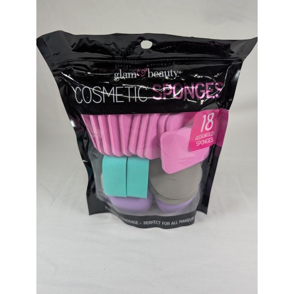 Glam & Beauty Cosmetic Makeup Assortment Sponges Multi Shape